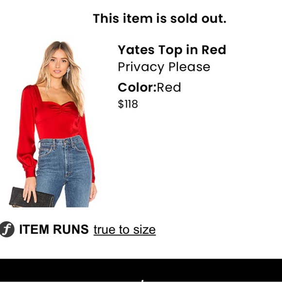 Revolve x Privacy Please Yates Top Red Satin - Picture 6 of 8